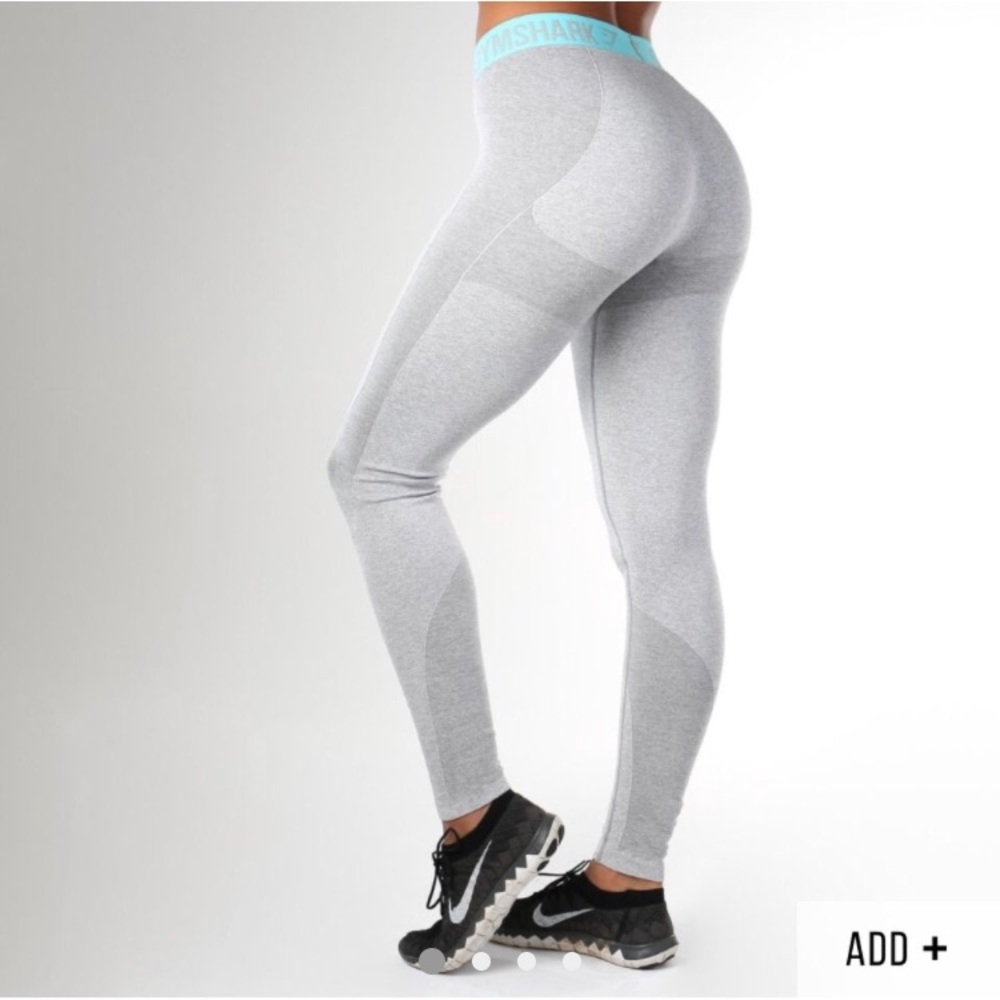 Gymshark-Grey and Turquoise Flex Legging